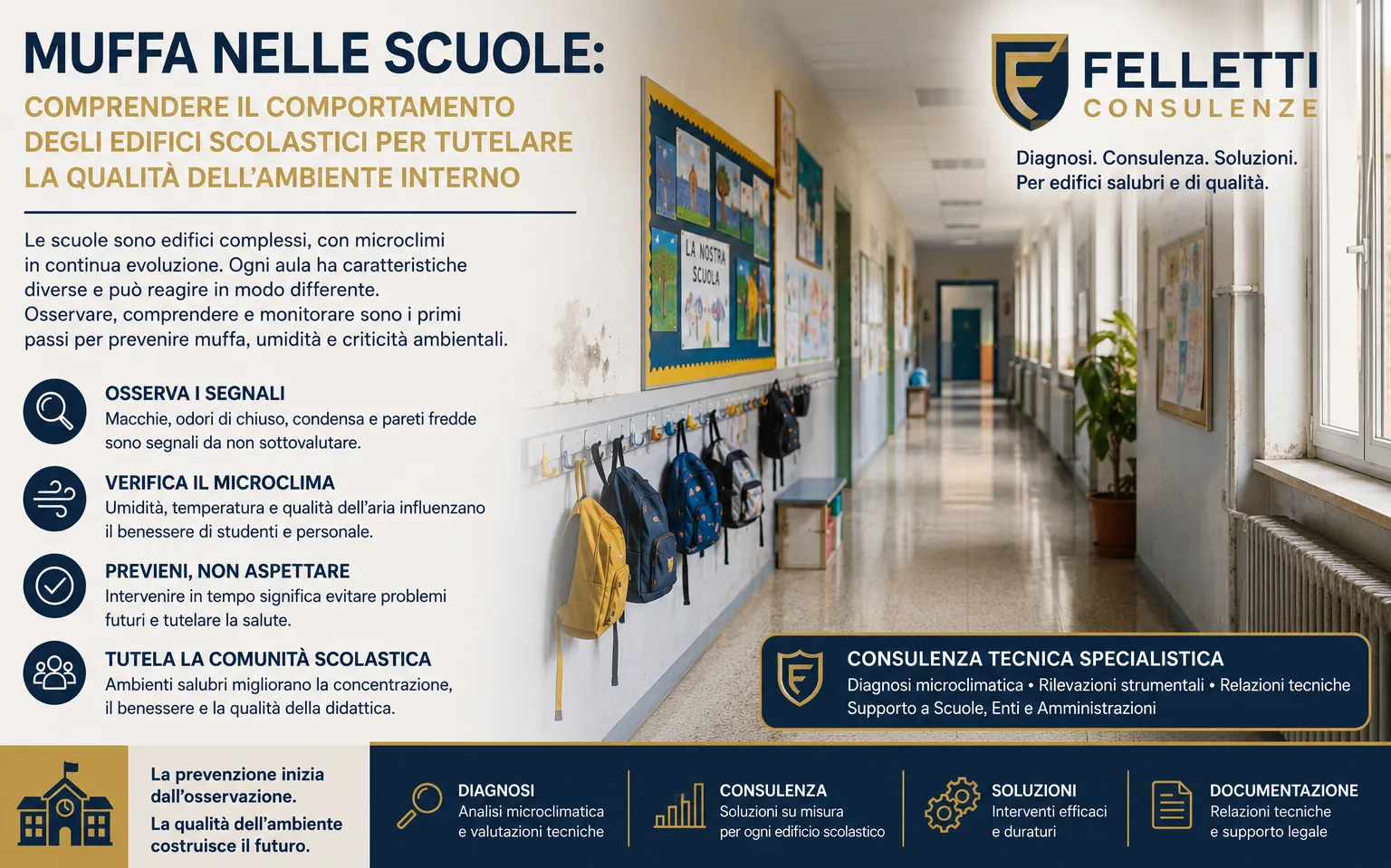 Muffa nelle scuole, diagnosi tecnica documentata e cause