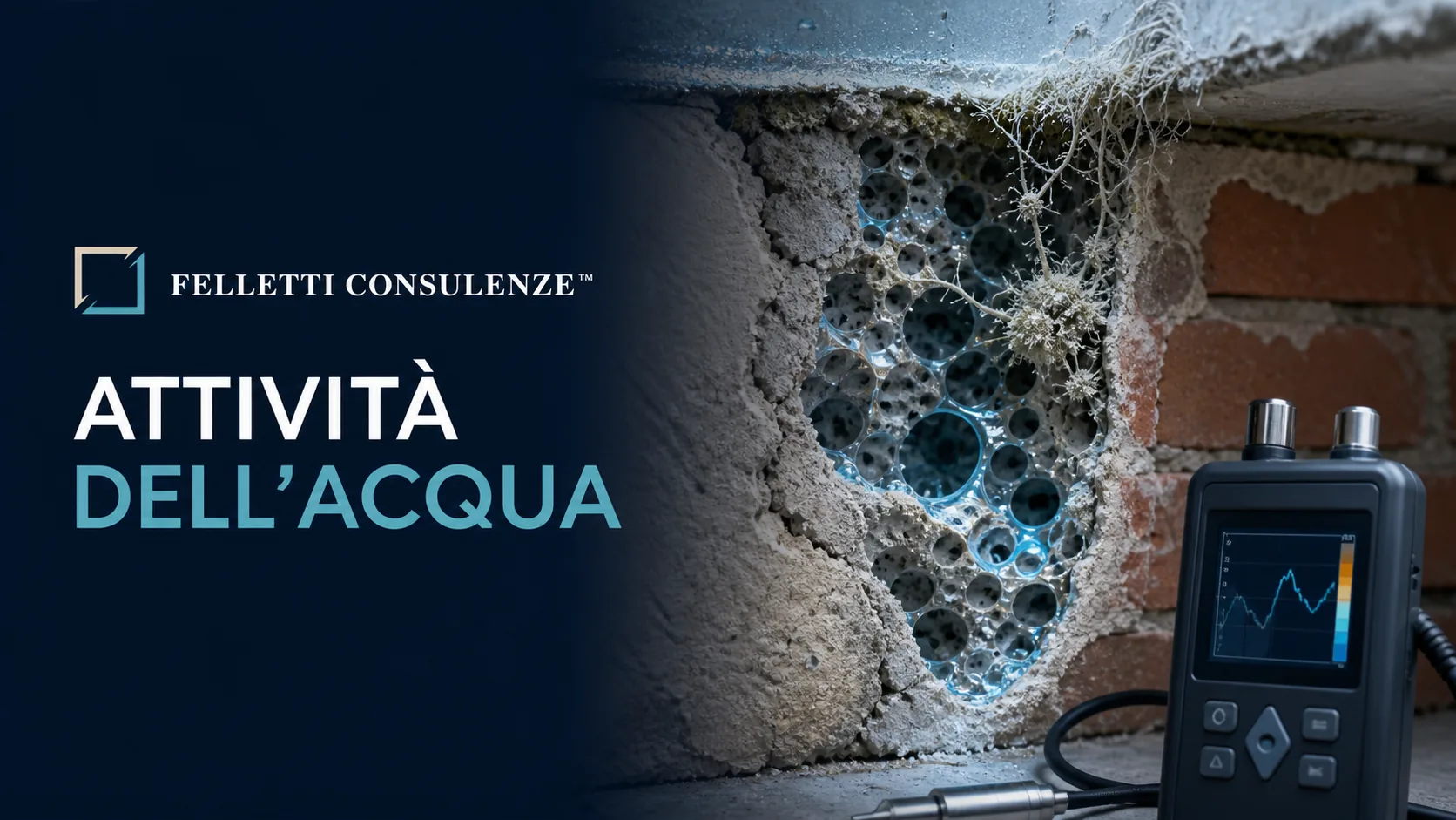 Misurazione tecnica delle condizioni igrometriche di un materiale edilizio interessato da crescita fungina