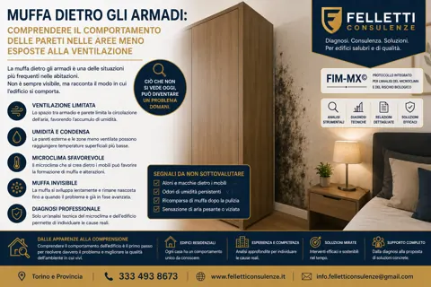 Muffa dietro gli armadi: comprendere il comportamento delle pareti nelle aree meno esposte alla ventilazione